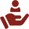 icon depicting a hand supporting a person